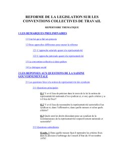 Réforme de la législation sur les conventions collectives de travail - 1997