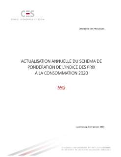 ACTUALISATION ANNUELLE DU SCHEMA DE PONDERATION DE L'INDICE DES PRIX A LA CONSOMMATION 2020