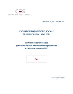 Evolution économique, sociale et financière du pays 2021 - Contribution commune des partenaires sociaux nationalement représentatifs au Semestre européen 2021