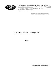Taxes écologiques - 1995