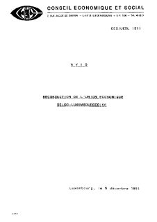 Reconduction de l'Union économique belgo-luxembourgeoise - 1991