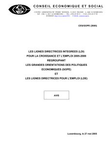 LDI (Lignes directrices intégrées) - 2005